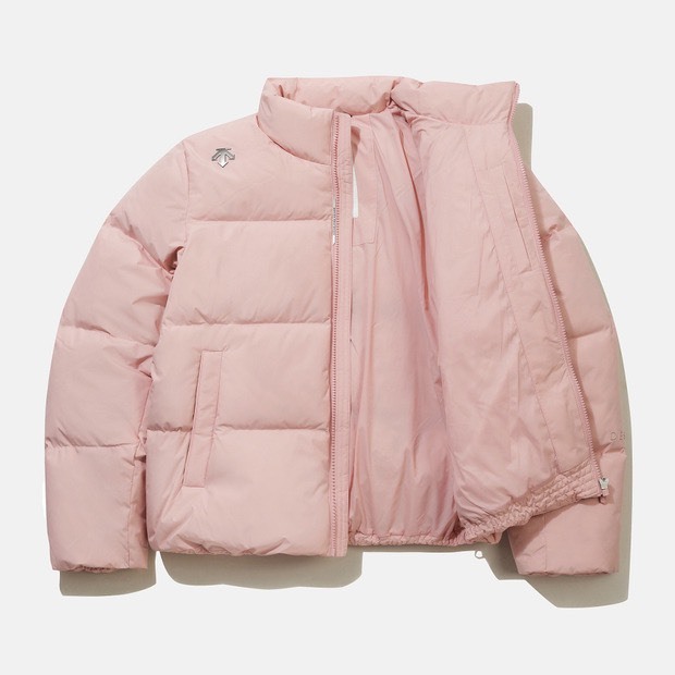 DESCENTE 迪桑特 小LOGO 羽絨外套 粉色