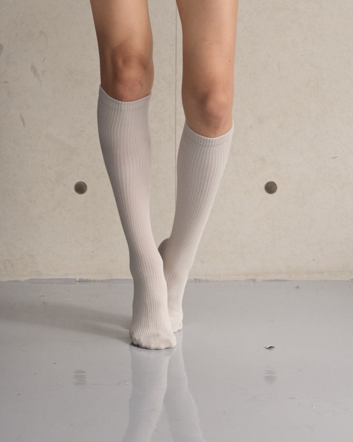 止滑小腿襪-淺灰