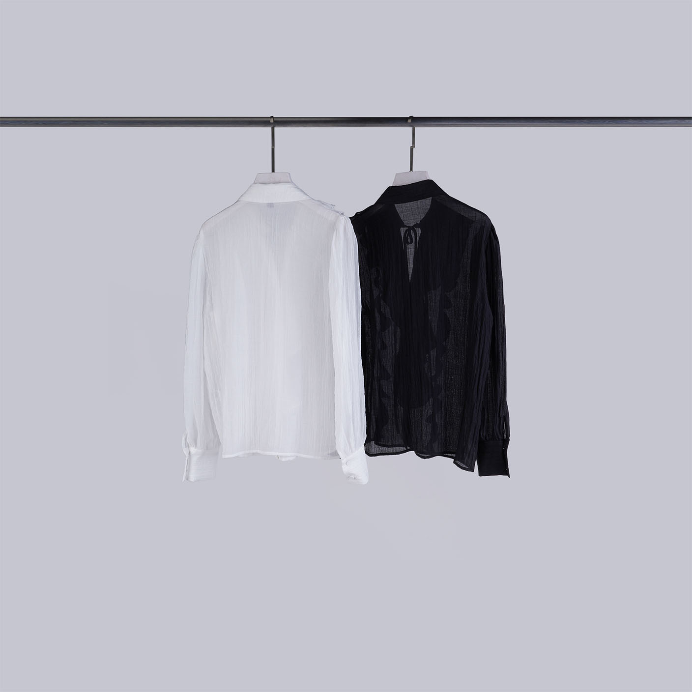 層次感壓紋綁帶襯衫 | 2色