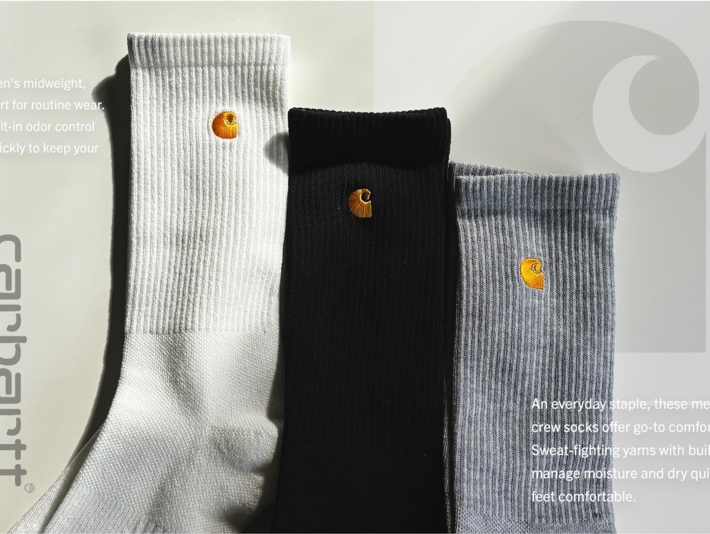 |限時優惠🔥|CARHARTT Force 刺繡金標Logo長襪