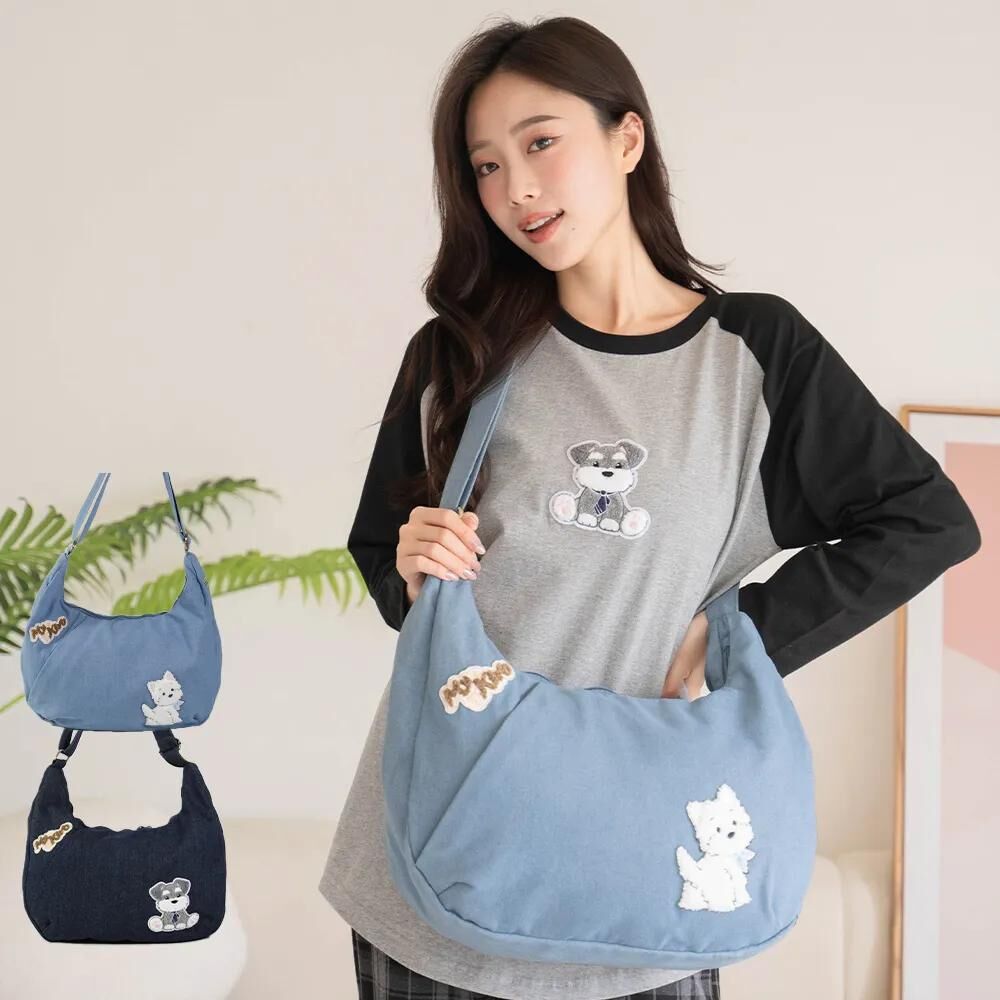 丹寧牛仔肩背包【現貨成品】