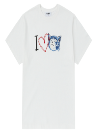 [K] NERDY I LOVE NERO S/S T-SHIRT_WHITE, PNEU25ST2600 (KN53)