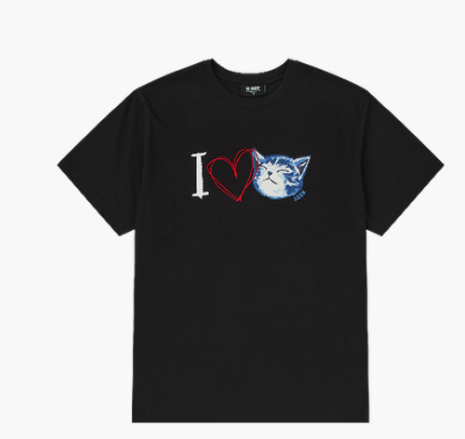 [K] NERDY I LOVE NERO S/S T-SHIRT_BLACK, PNEF25ST0201 (KN56)