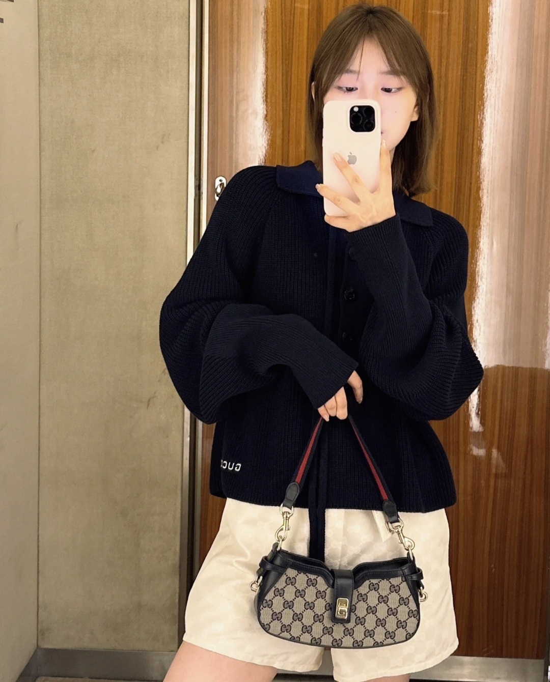 GG 經典款 字母logo 針織長袖上衣 女款