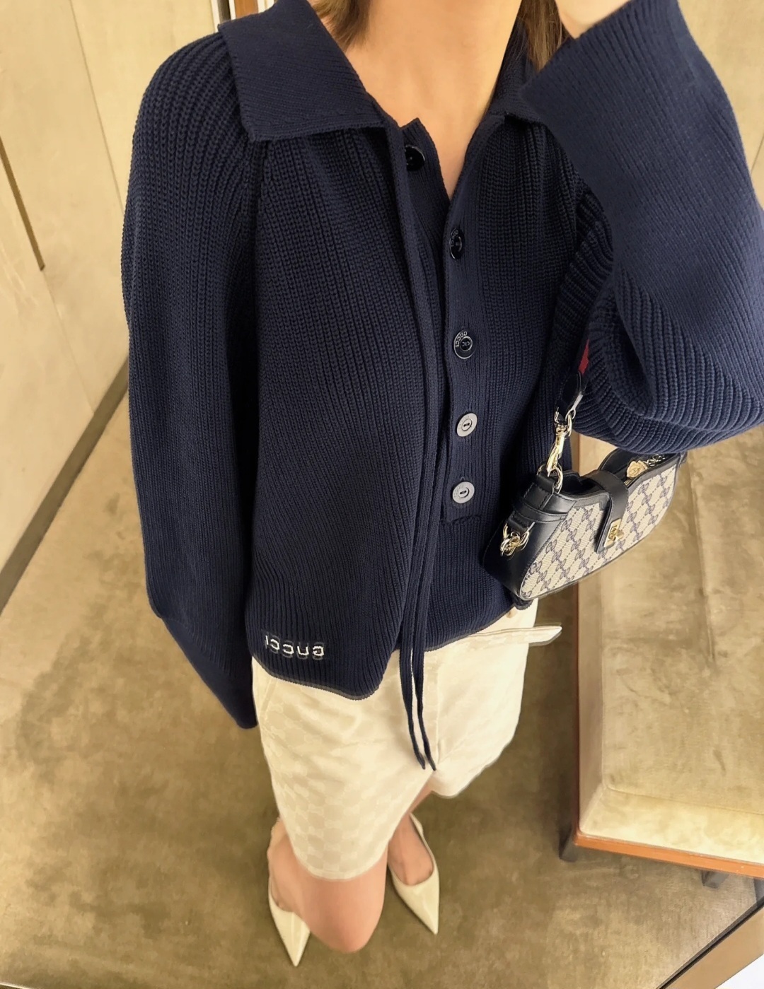 GG 經典款 字母logo 針織長袖上衣 女款