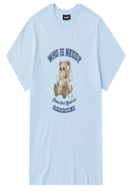 [K] NERDY WHO IS NEDDY S/S T-SHIRT_SKY BLUE, PNEU25ST1214 (KN64)