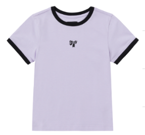 [K] NERDY W'S RIBBON LOGO RINGER S/S T-SHIRT_LIGHT PURPLE, PNEU25ST1636 (KN71)