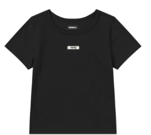 [K] NERDY W'S LABEL S/S T-SHIRT_BLACK, PNEF25ST0301 (KN78)