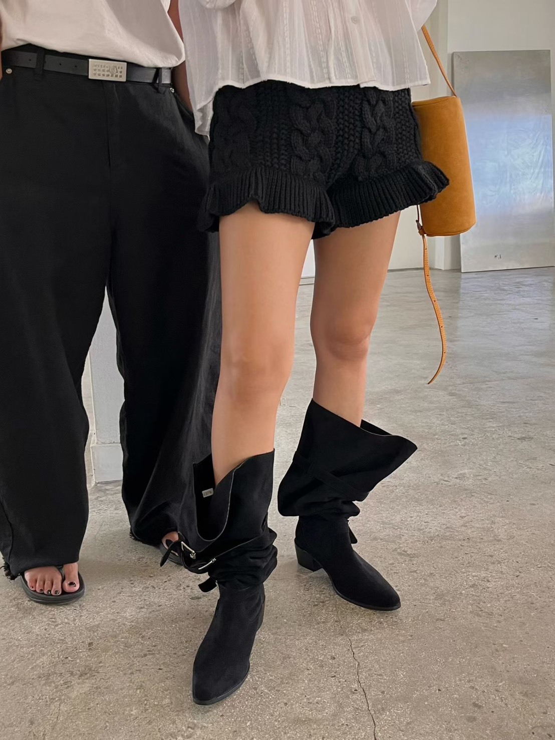 羊毛荷葉毛線短褲