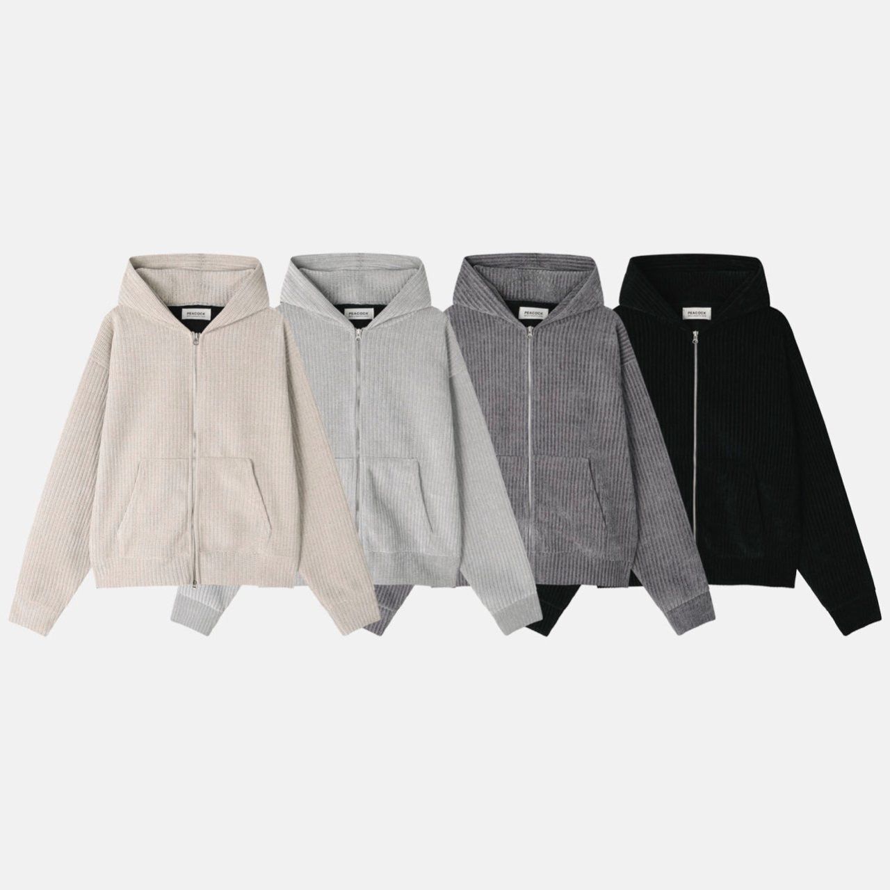 暗直紋拉鍊外套 PEACOCK-154JK