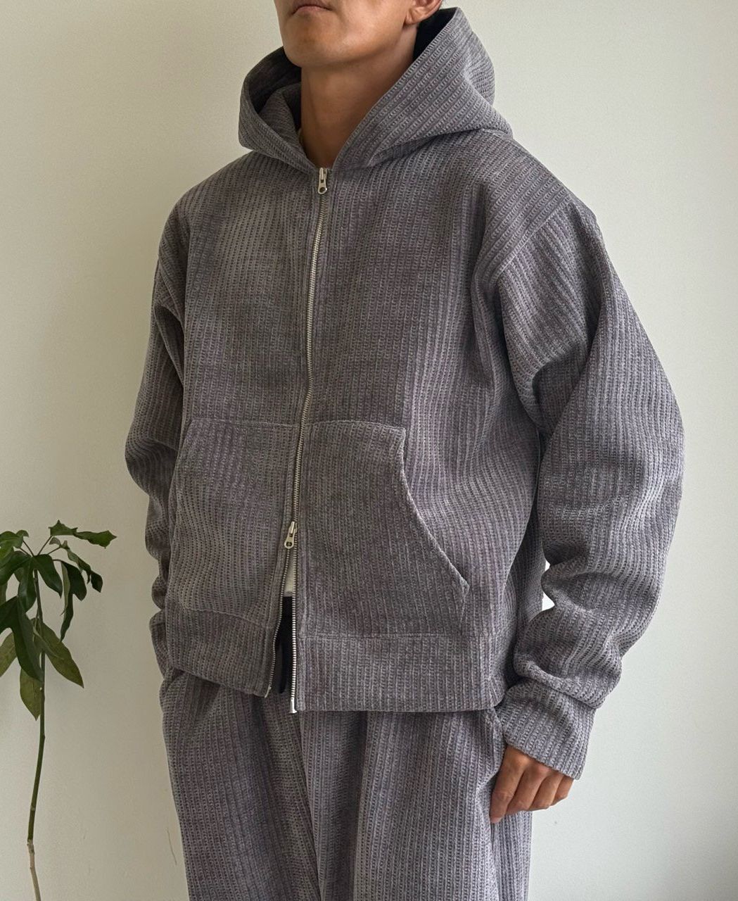 暗直紋拉鍊外套 PEACOCK-154JK