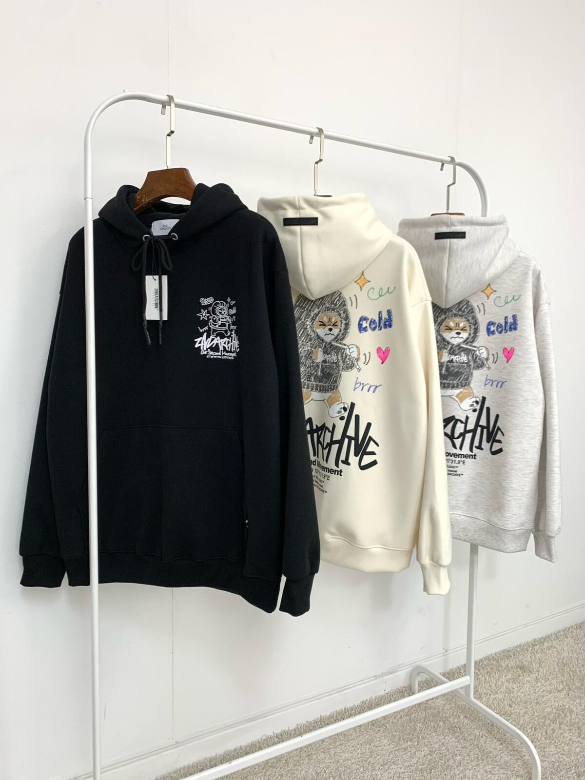 貓仔圖案英文字連帽衛衣 2nd-302T