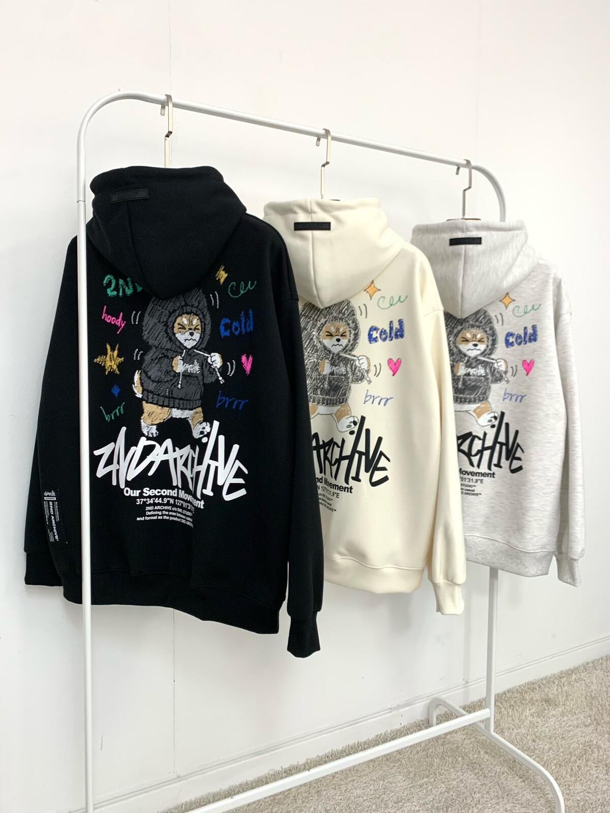 貓仔圖案英文字連帽衛衣 2nd-302T