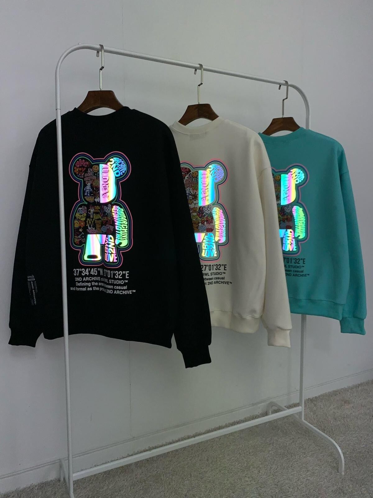 3M反光熊仔英圖案文字衛衣 2nd-304T