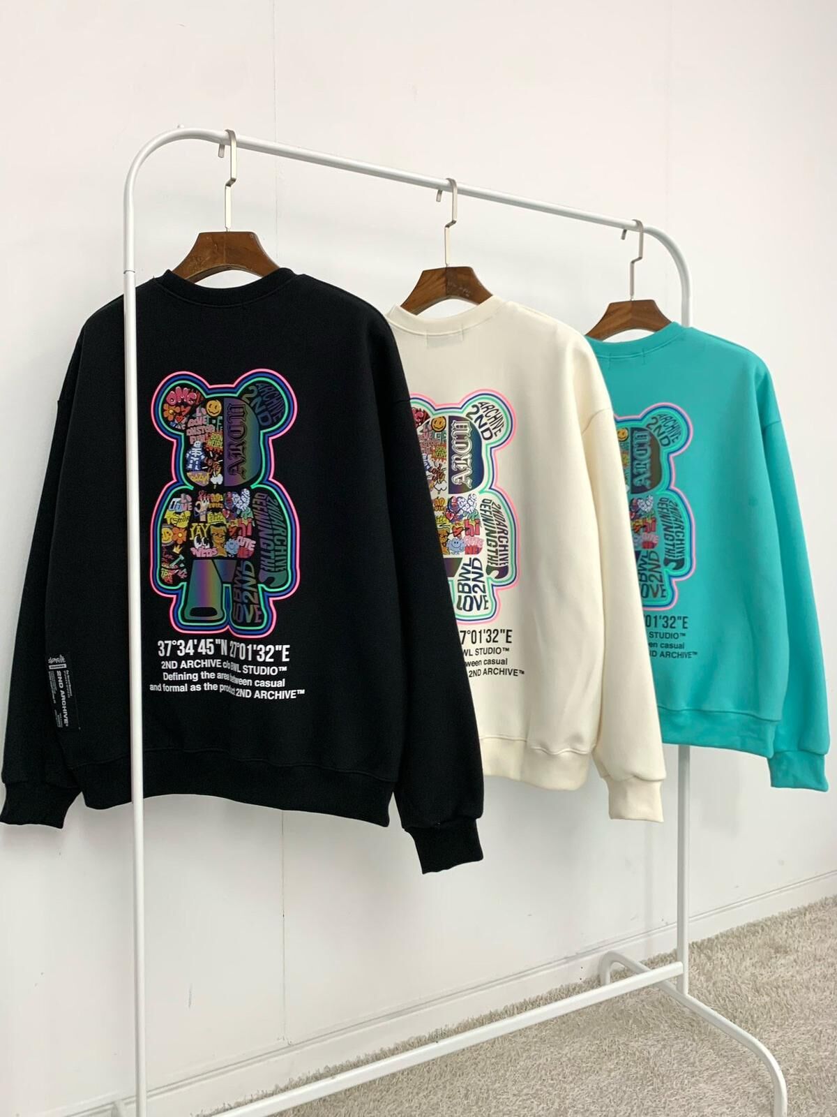 3M反光熊仔英圖案文字衛衣 2nd-304T