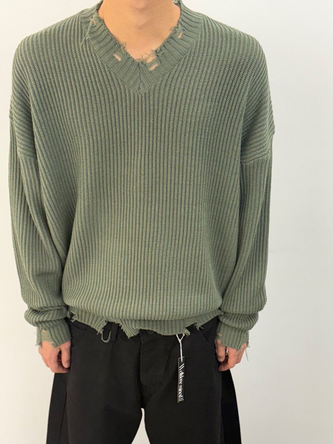 淨色破邊針織衫 WD-190T