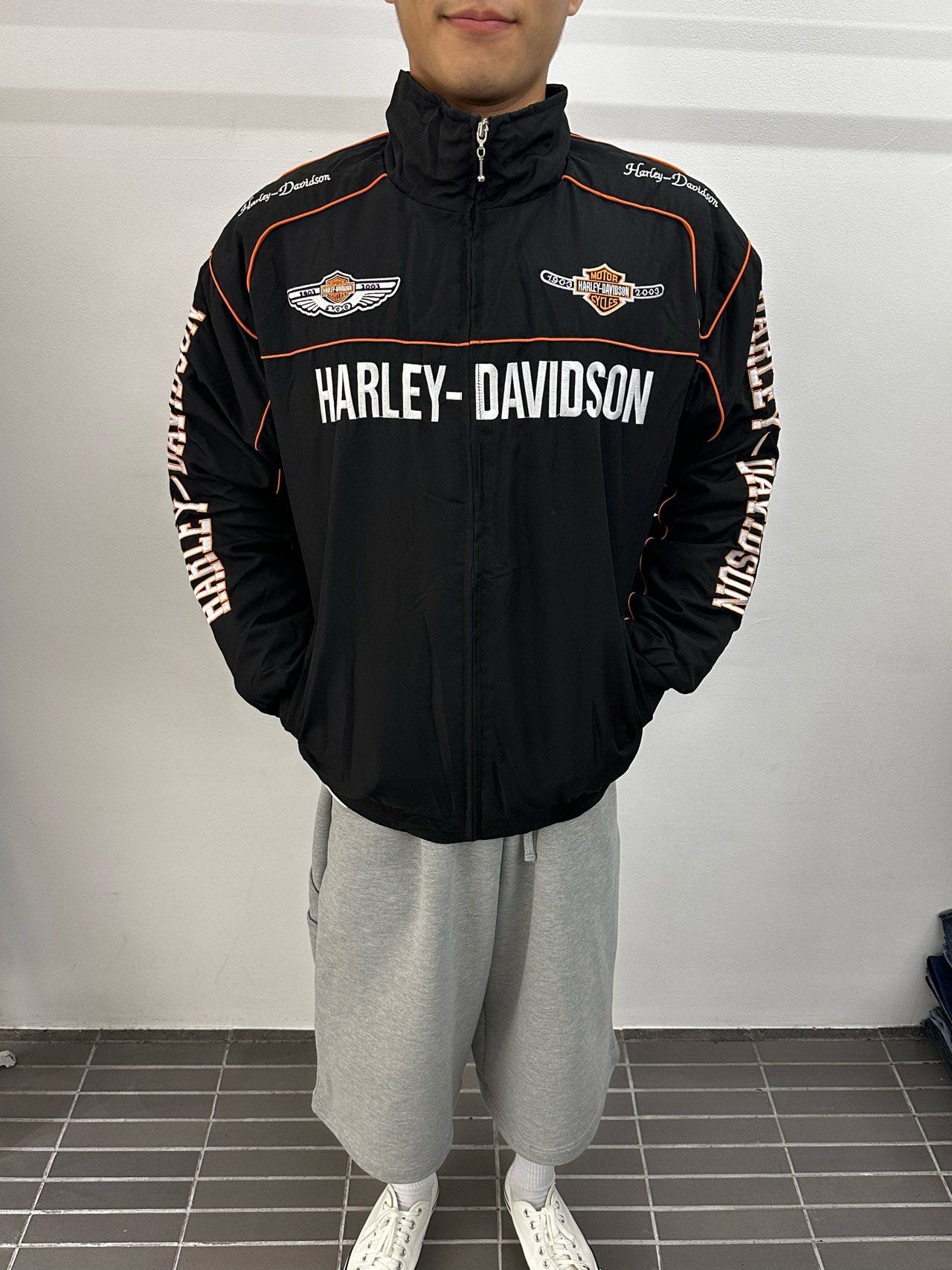 英文字拉鍊外套(薄夾棉) WD-192JK