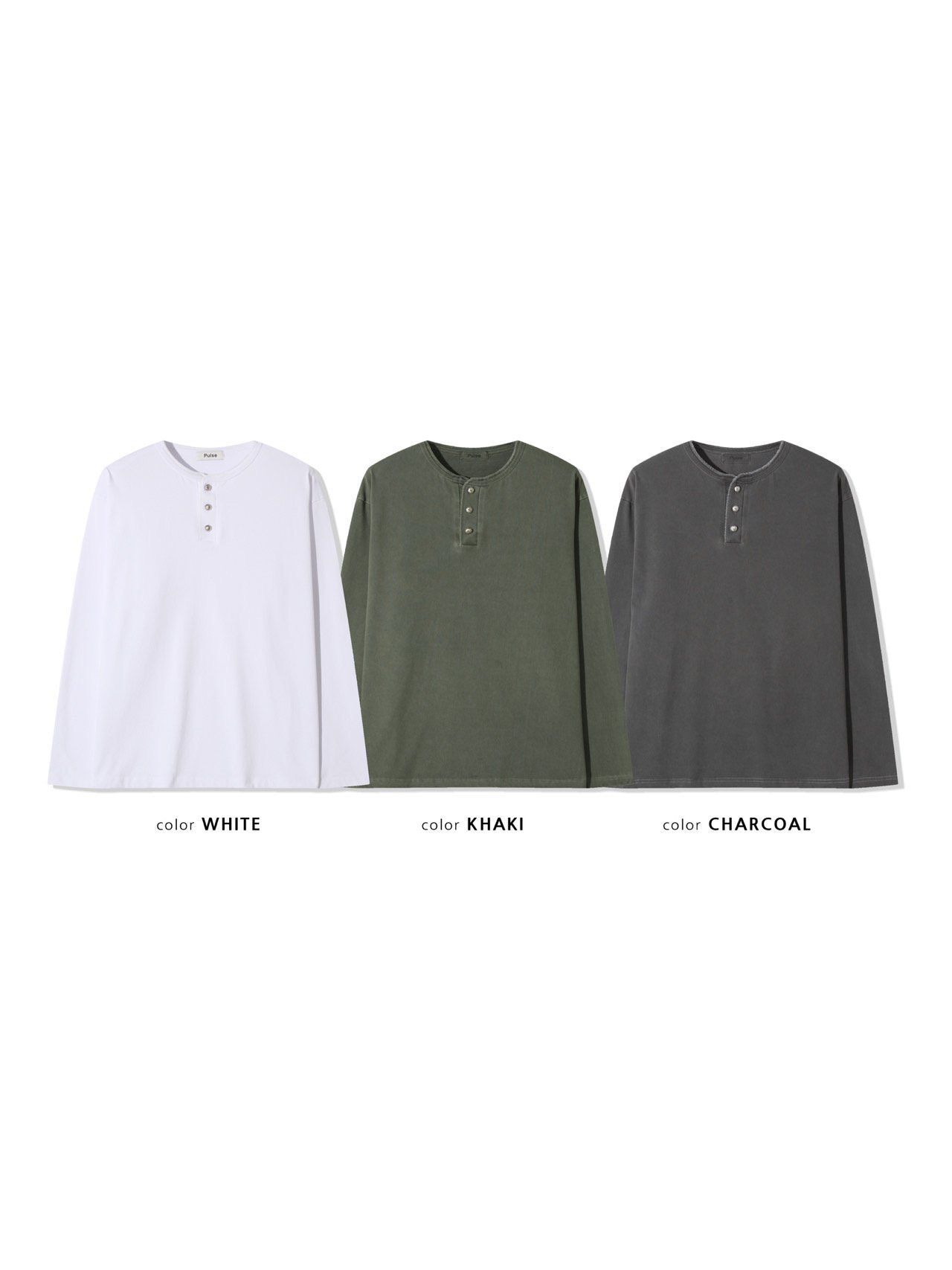 淨色半開胸長袖衫 PULSE-178T