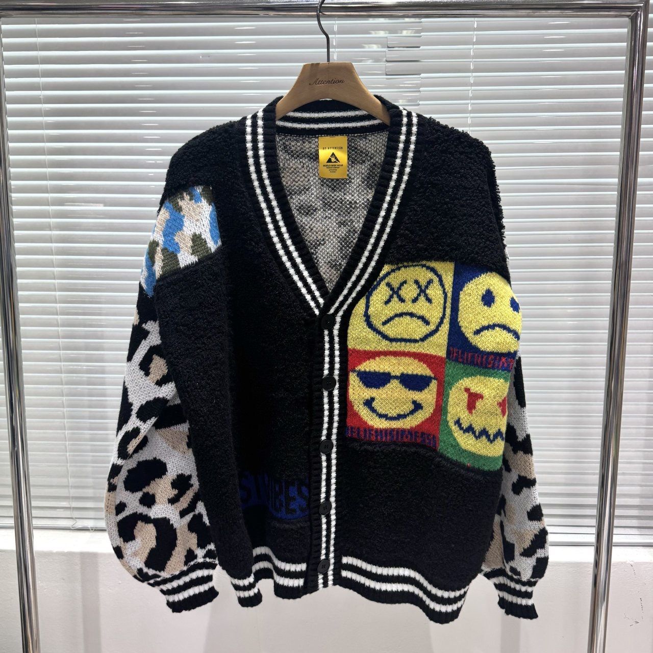 圖案開胸針織外套 BY-452JK