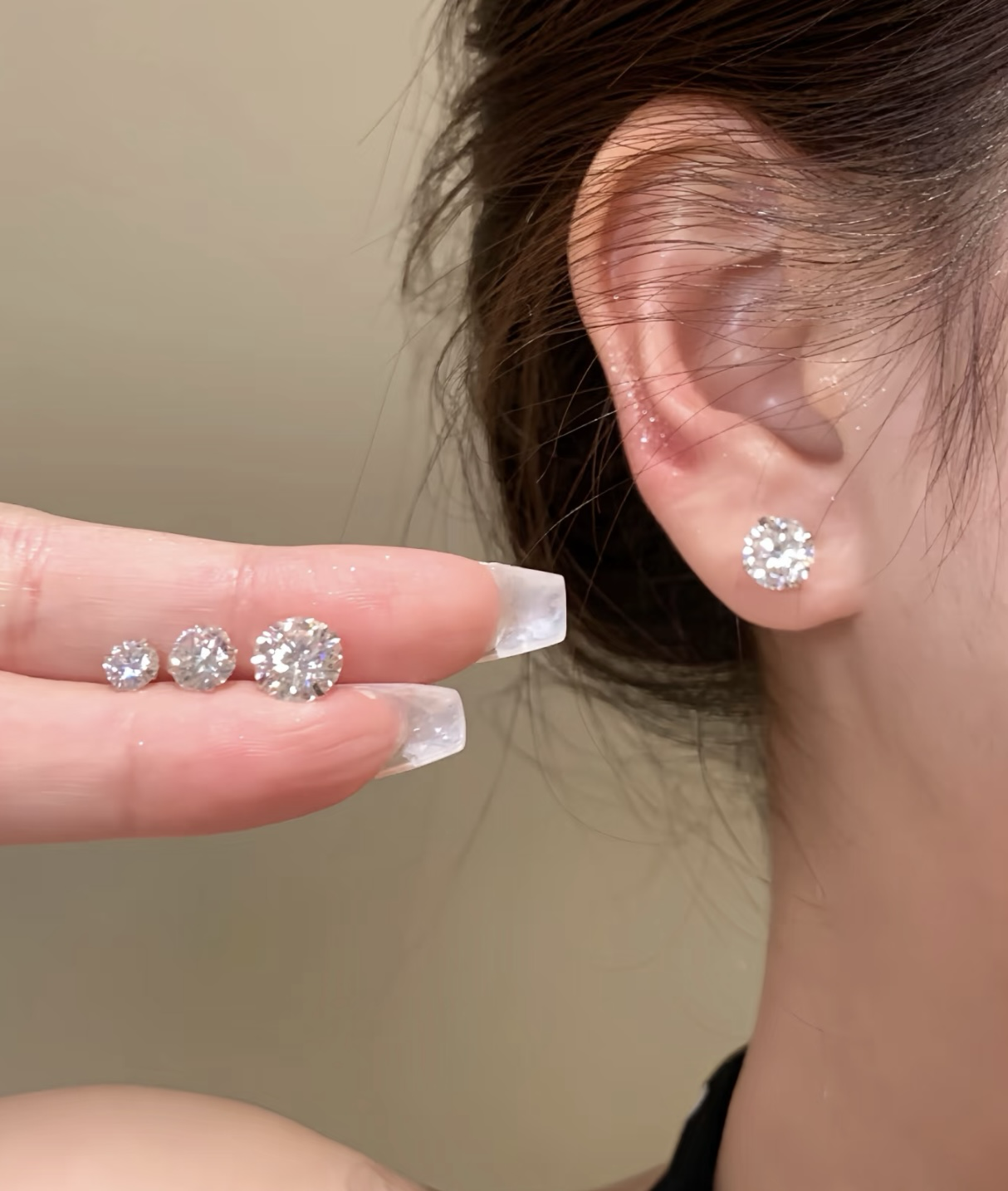 【預購】K1018888 D Colour頂級莫桑鑽耳環（925純銀）