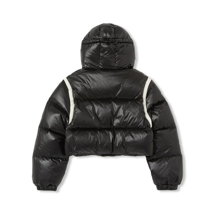 [K] NERDY W'S DETACHABLE SLEEVE GLOSSY DOWN JACKET_BLACK, PNEW23DJ0801 (KN23)