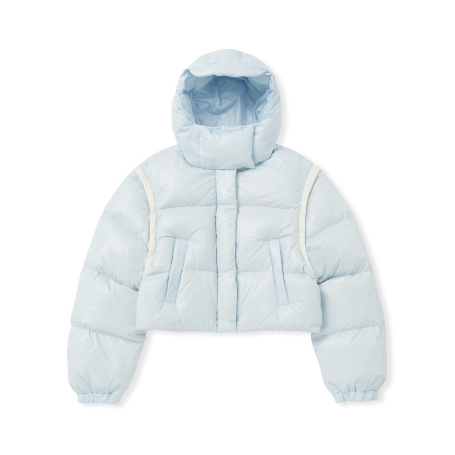 [K] NERDY W'S DETACHABLE SLEEVE GLOSSY DOWN JACKET_SKY BLUE, PNEW23DJ0814 (KN24)