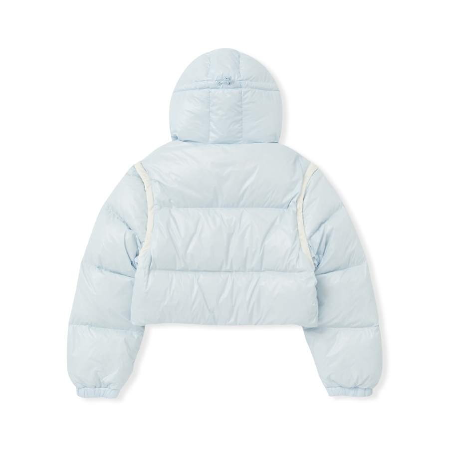 [K] NERDY W'S DETACHABLE SLEEVE GLOSSY DOWN JACKET_SKY BLUE, PNEW23DJ0814 (KN24)