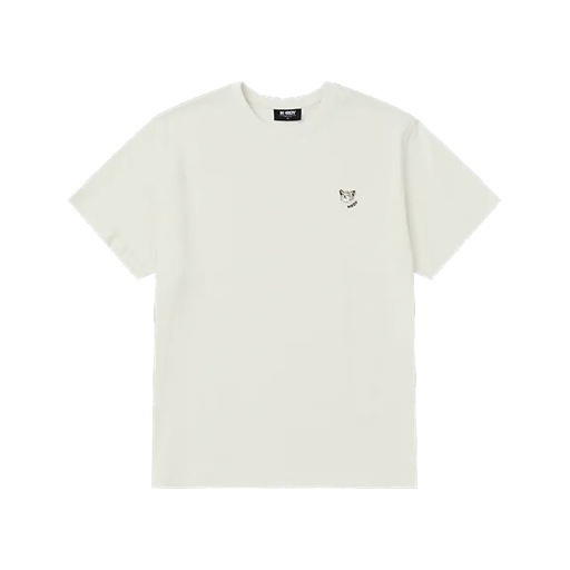 [K] NERDY SLEEPING CAT WAPPEN S/S T-SHIRT_CREAM, PNEU25ST2702 (KN44)