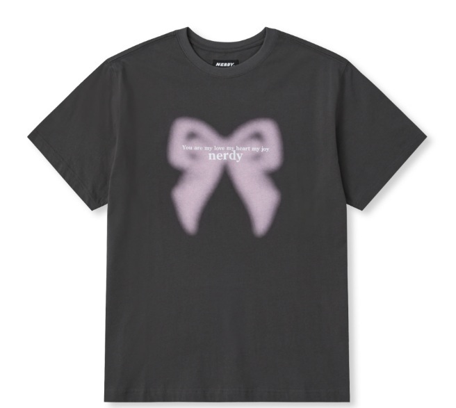 [K] NERDY RIBBON S/S T-SHIRT_CHARCOAL, PNEU25ST0720 (KN47)