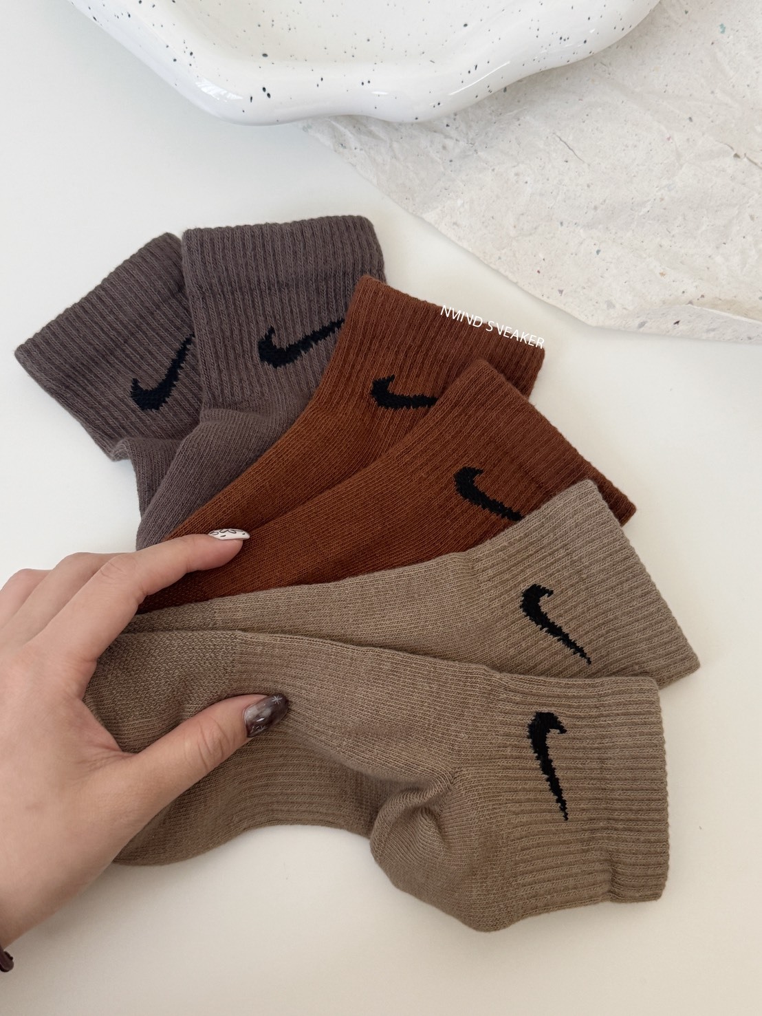 NIKE 短襪 深焙拿鐵  三件組☕