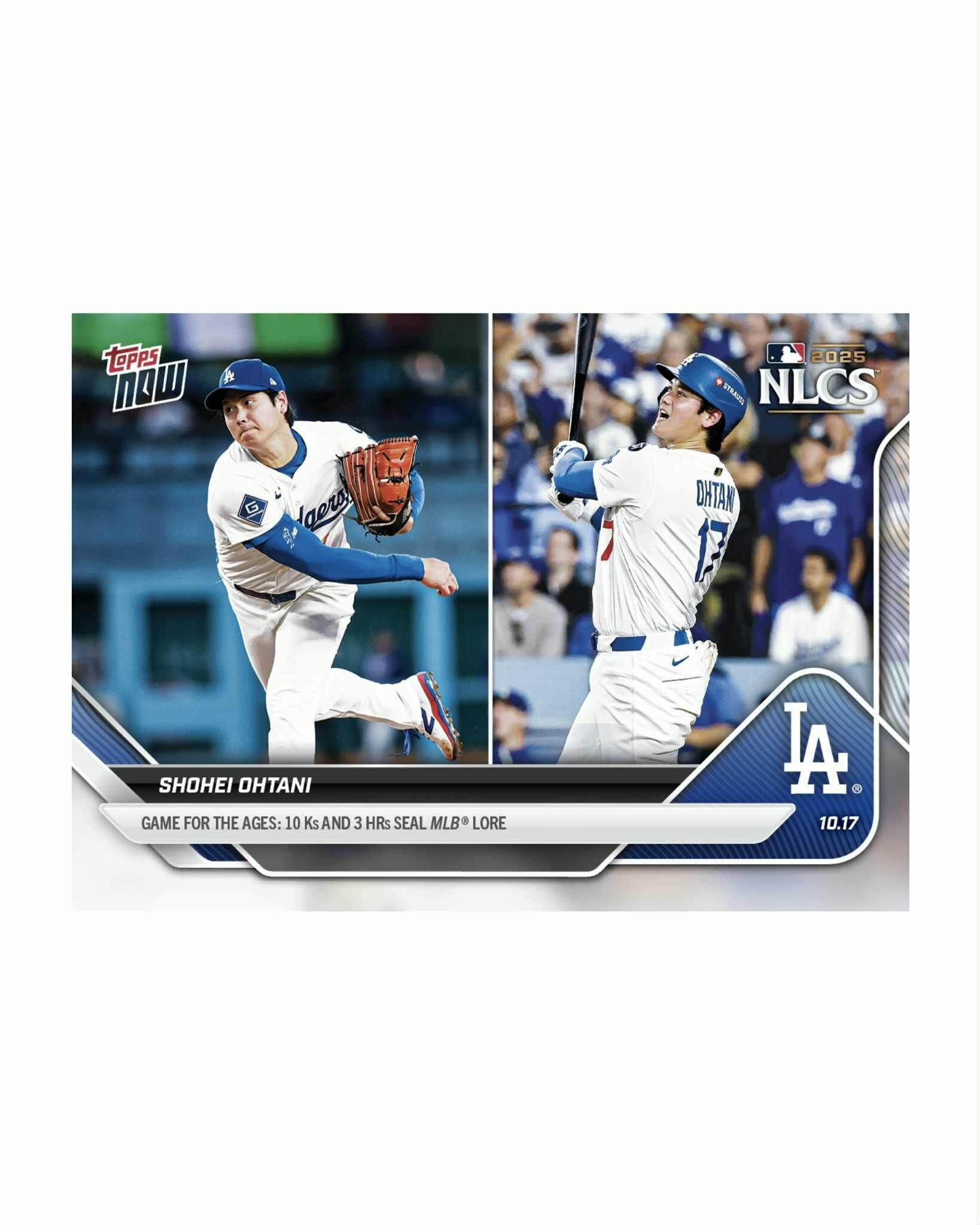 Shohei Ohtani 2025 Mlb Topps Now 大谷翔平球員卡10K 三轟#884