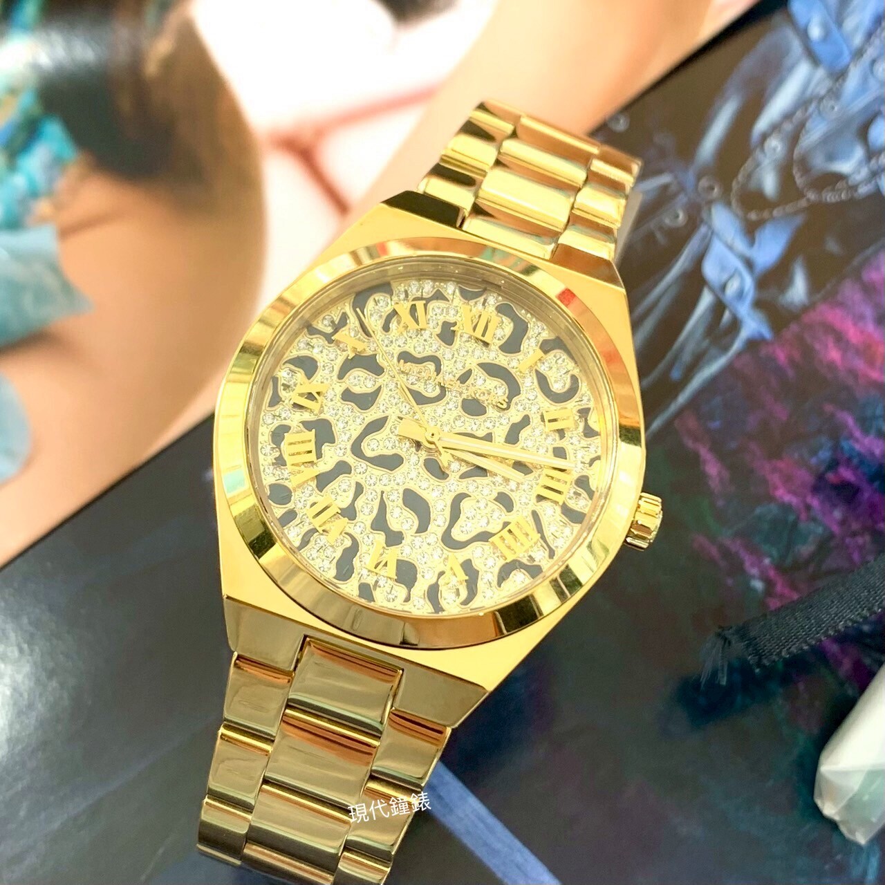 【MICHAEL KORS】豹紋金石英女錶MK7500 37mm 現代鐘錶
