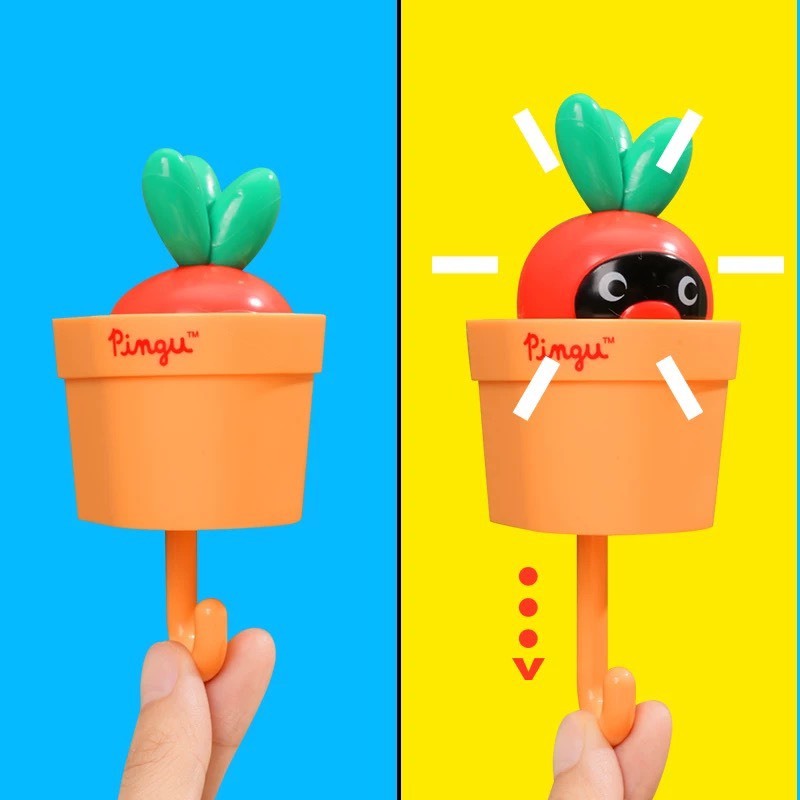 PINGU 企鵝家族 胡蘿蔔造型 動態掛鉤