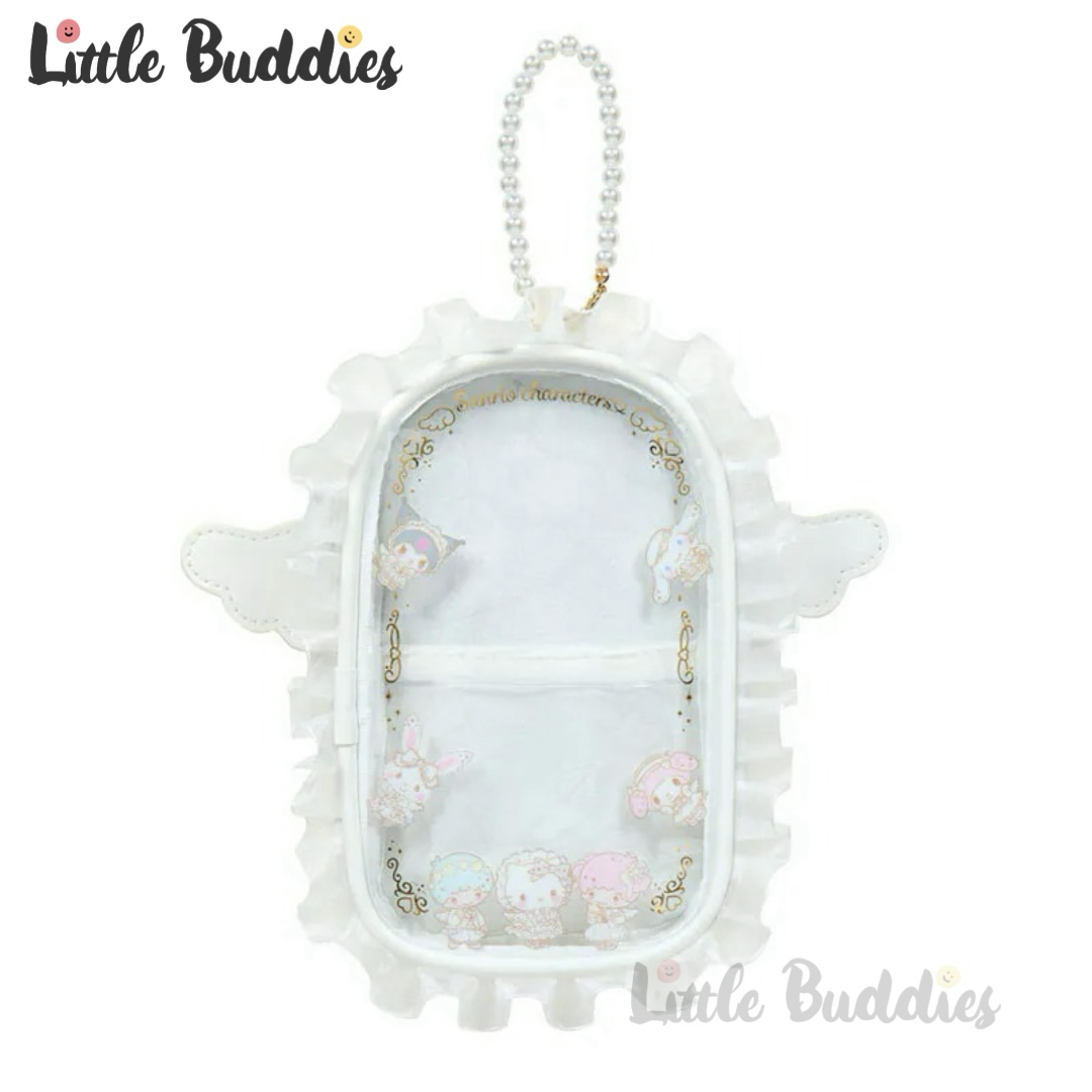 日本 Sanrio 純白天使系列 珍珠鍊多用途透明應援袋匙扣 掛飾