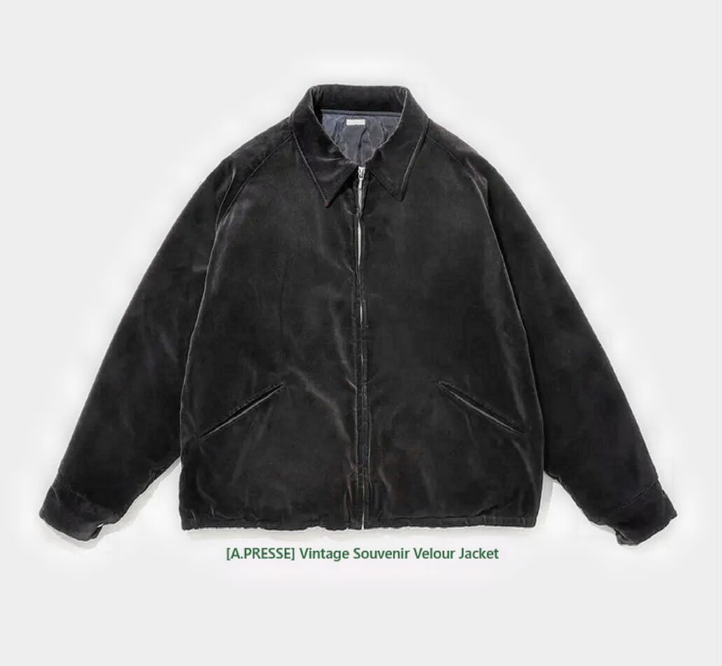A.PRESSE 2025 A/W VINTAGE SOUVENIR VELOUR JACKET (25AAP-01-04) - PRE ORDER ITEM (預訂中)