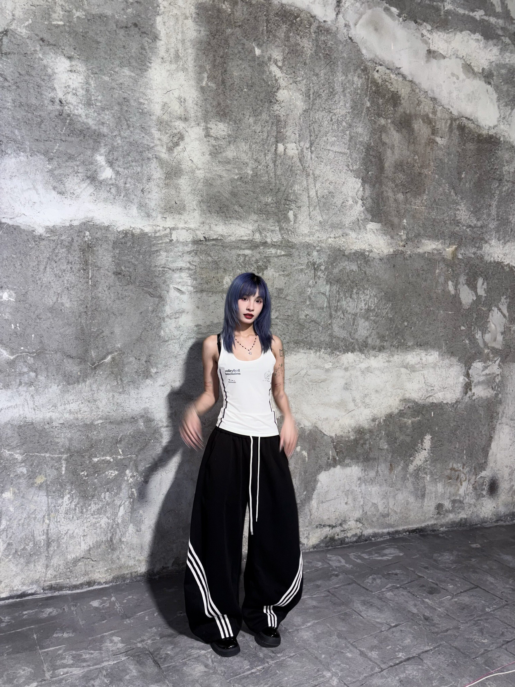 (GOAL) 美式復古撞色條紋彎刀棉褲 CK6606