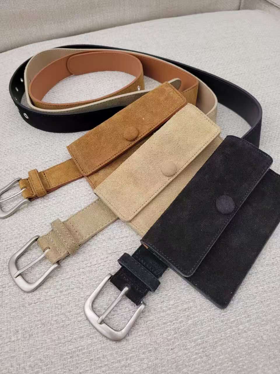 MU5004 MUI姐姐同款 麂皮腰包皮帶（優惠碼不適用）