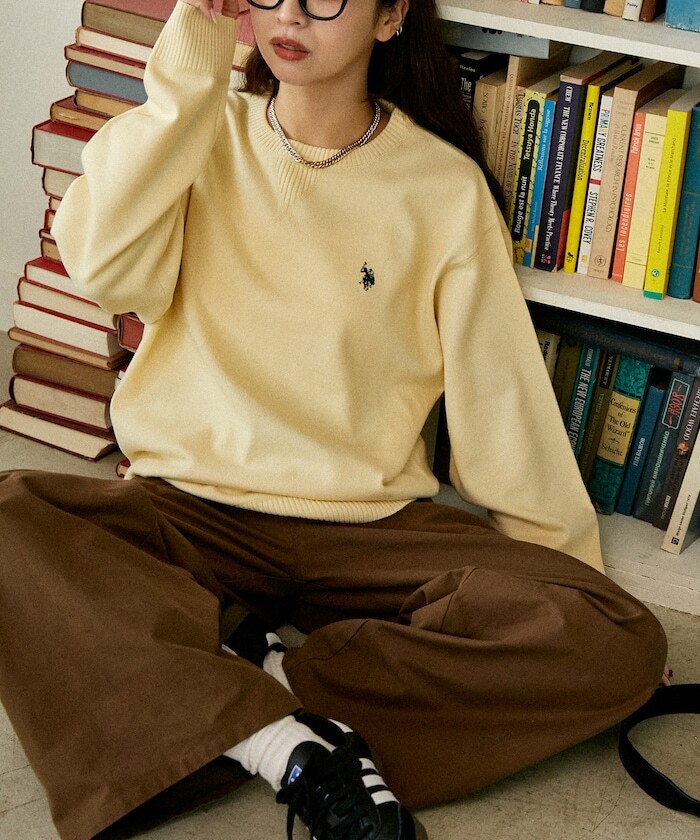 🇯🇵 U.S. POLO ASSN. X PUBLUX 運動針織衫 針織衣 毛衣 落肩 寬鬆 / 預購