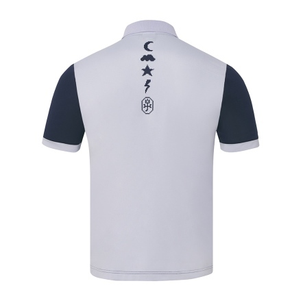男款 像素圖騰短袖上衣 POLO衫 #CB25M4M11009 89 深藍