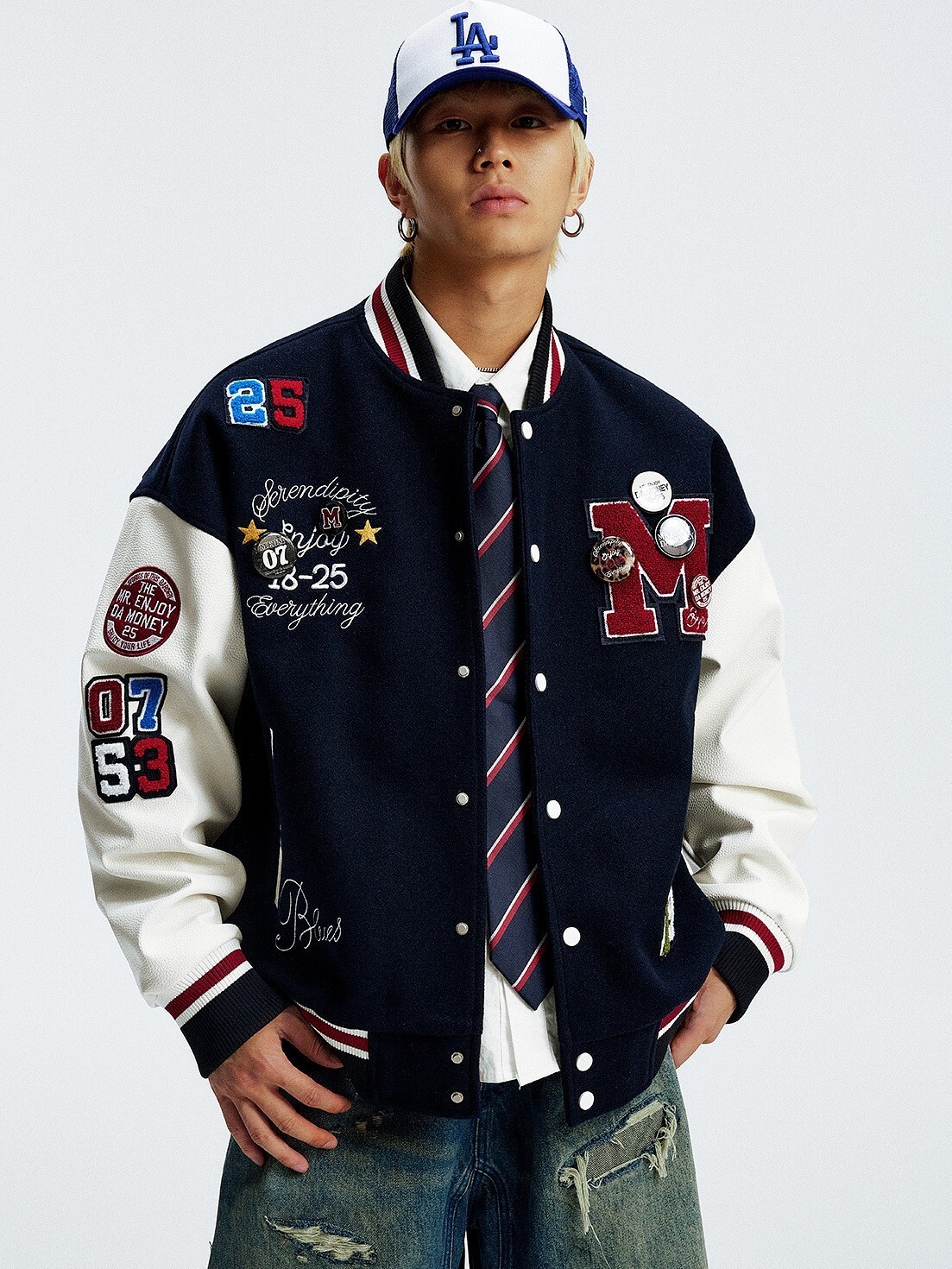 MEDM 七周年限定 多字貼布 美式休閒 棒球外套