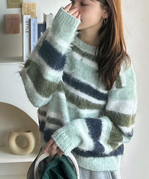 日本🇯🇵連線 Mily Bilet 色彩繽紛短版針織衫 拉絨材質 毛絨 針織 短版 套頭衫 長袖 3色(任買兩件711免運)/預購