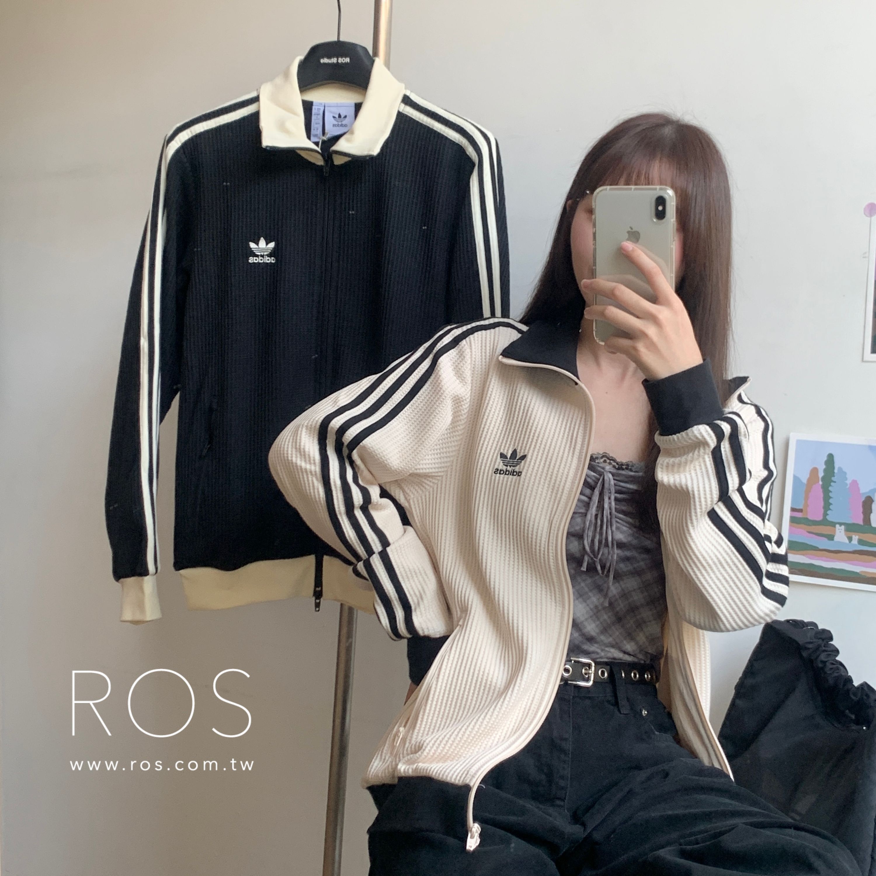 Adidas Originals 三葉草 立領 華夫格外套 (2colors)