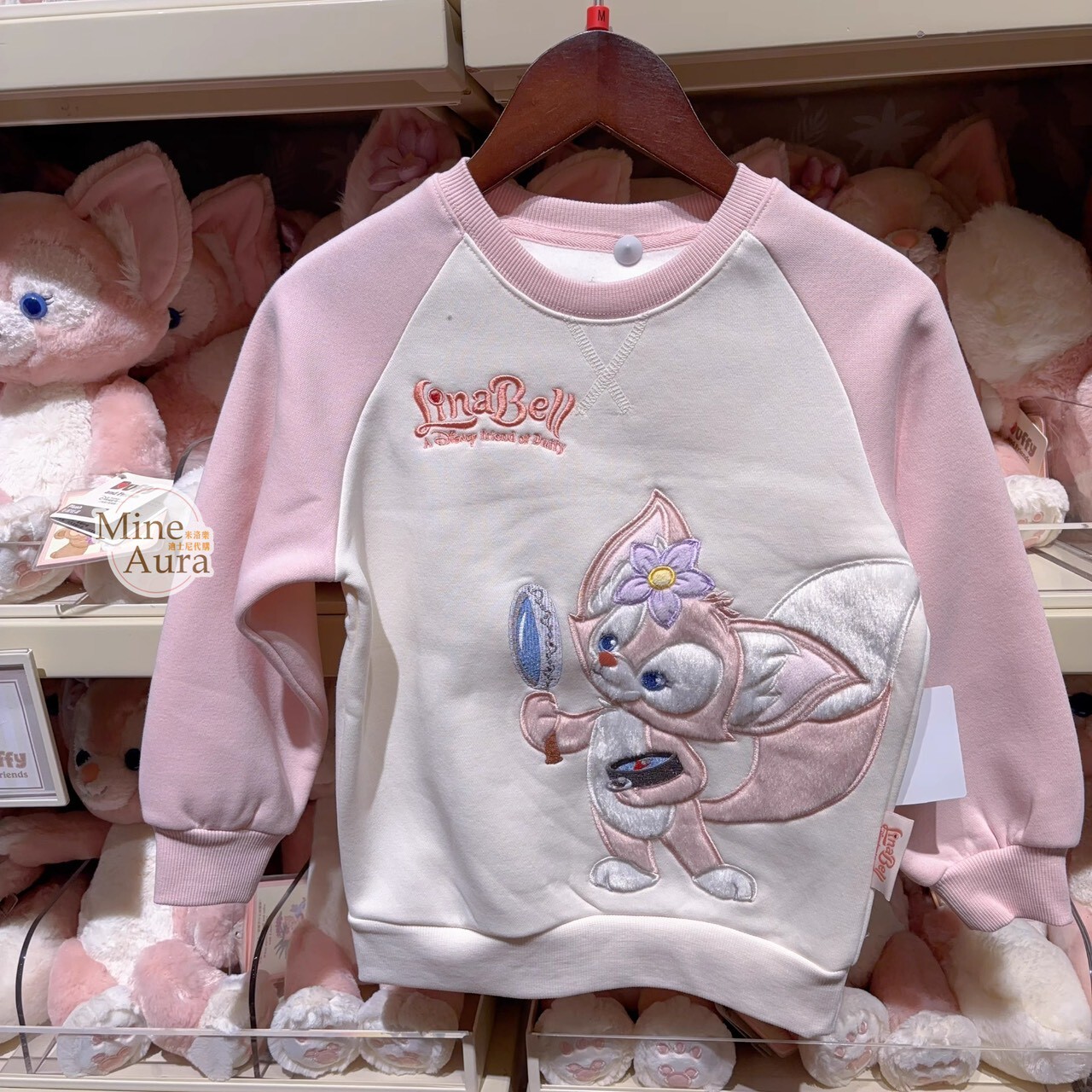 玲娜貝兒 LinaBell 全身站姿圖案 拚袖設計 兒童 上衣 長T -上海迪士尼樂園