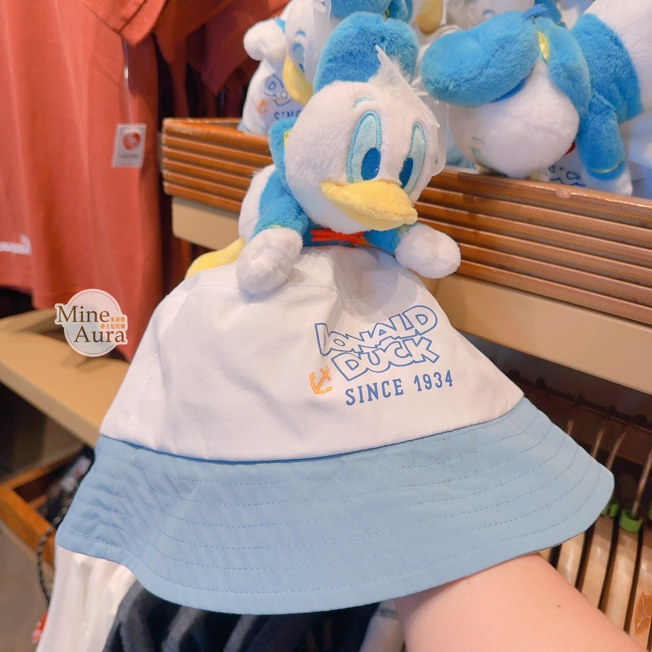 唐老鴨 Donald 絨毛趴趴造型 漁夫帽 帽子 -香港迪士尼樂園