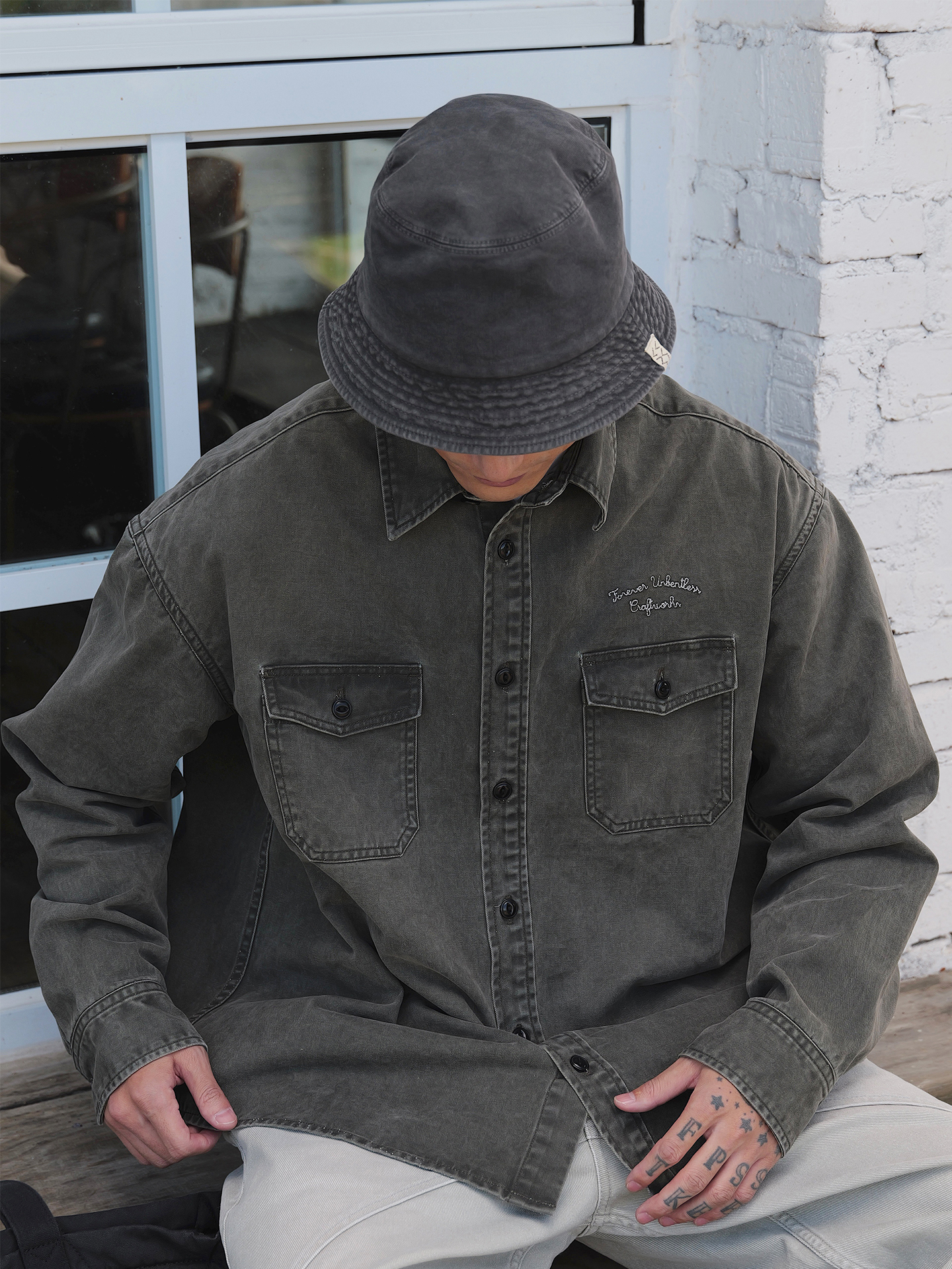 Unbent 25 A/W 水洗厚磅口袋襯衫