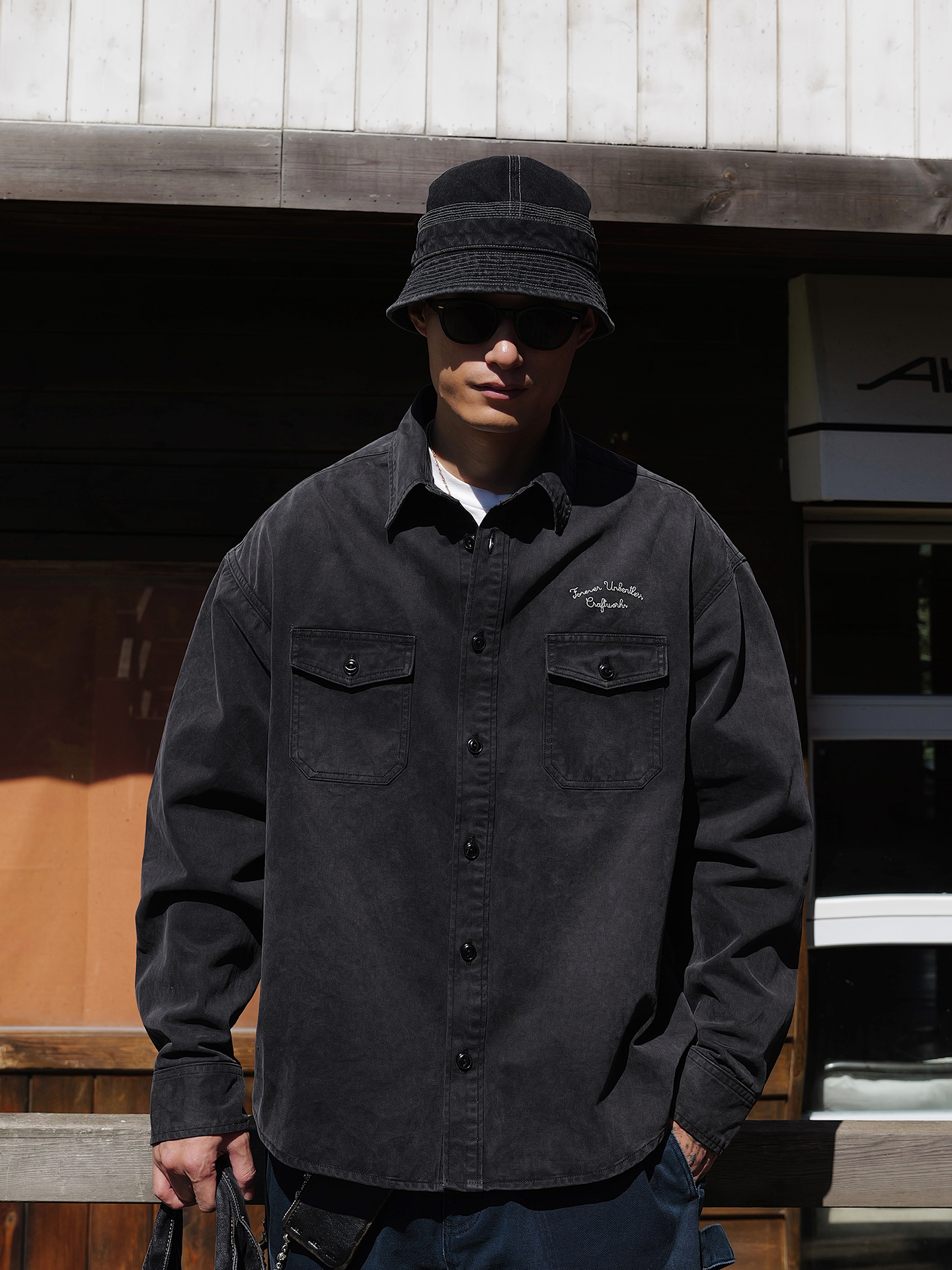 Unbent 25 A/W 水洗厚磅口袋襯衫