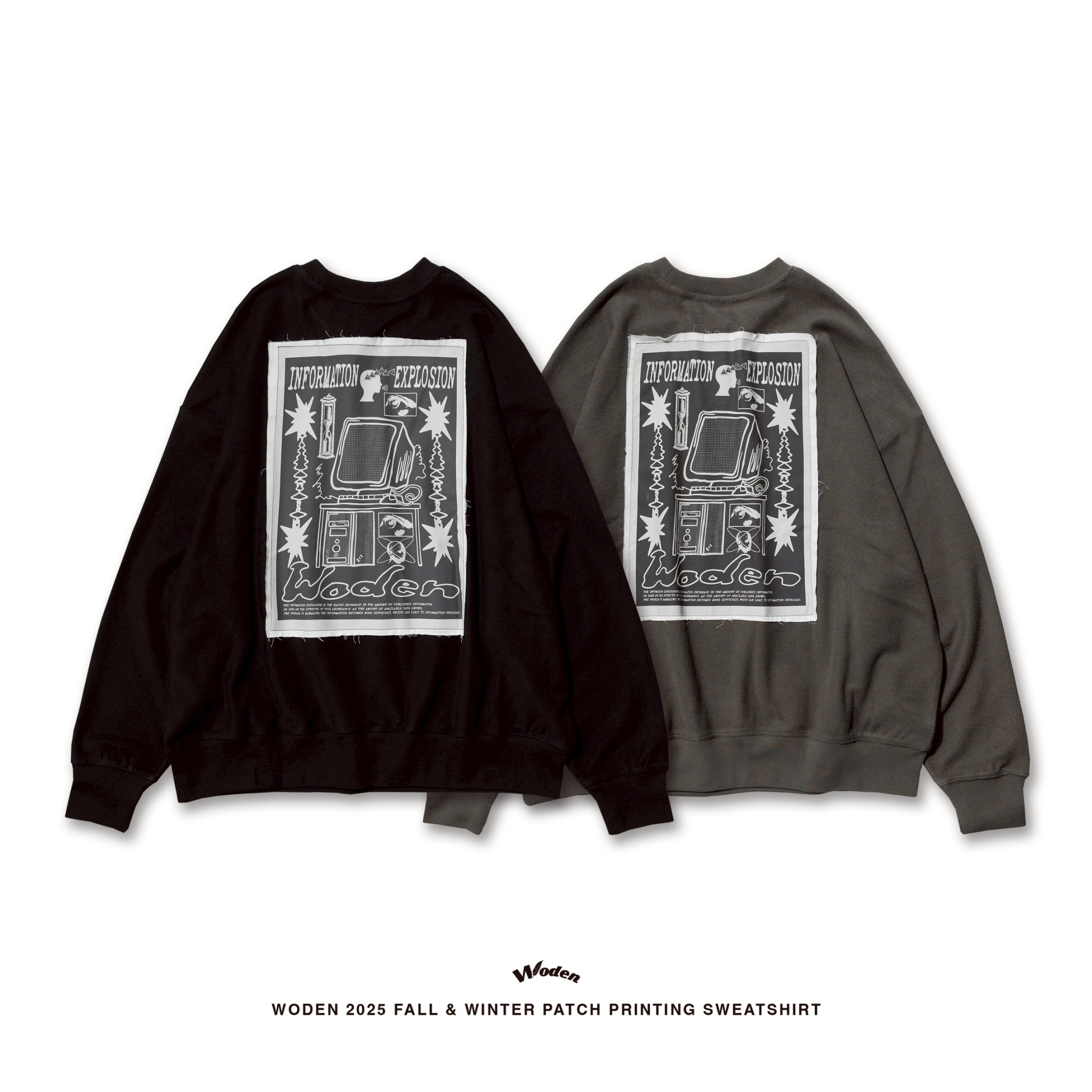 WODEN 2025 Fall & Winter  004 Patch Printing Sweatshirt