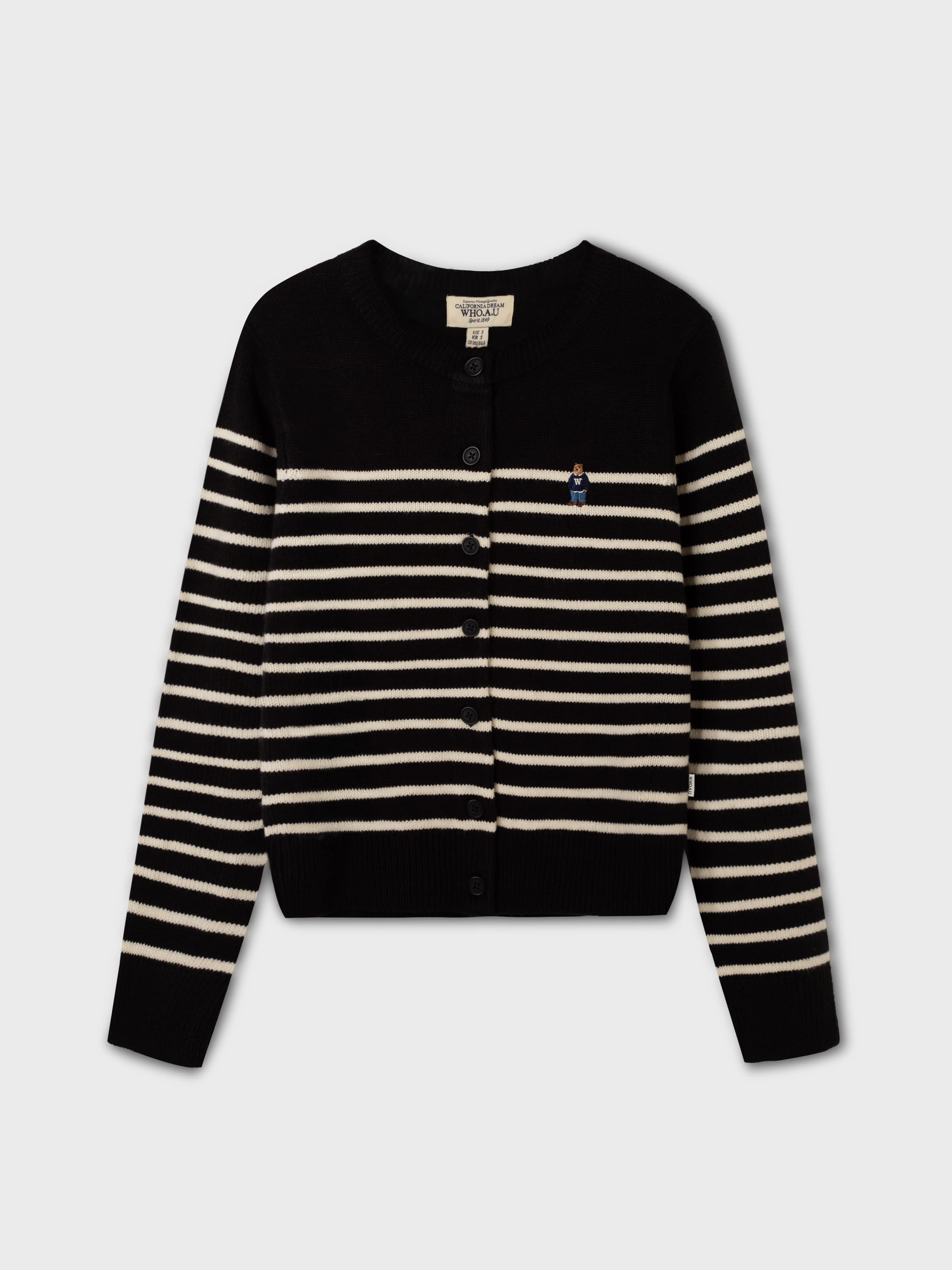 WHO A U - Steve R-neck Cardigan *Black* (WHCKG1111F)