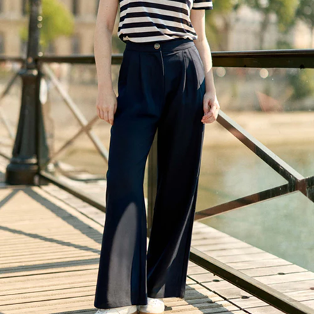 1LP1018-138 LA PETITE ETOILE Straight Pants Paolo Navy #PAOLO-P102521T8A/25-MARINE (C-EU-E)