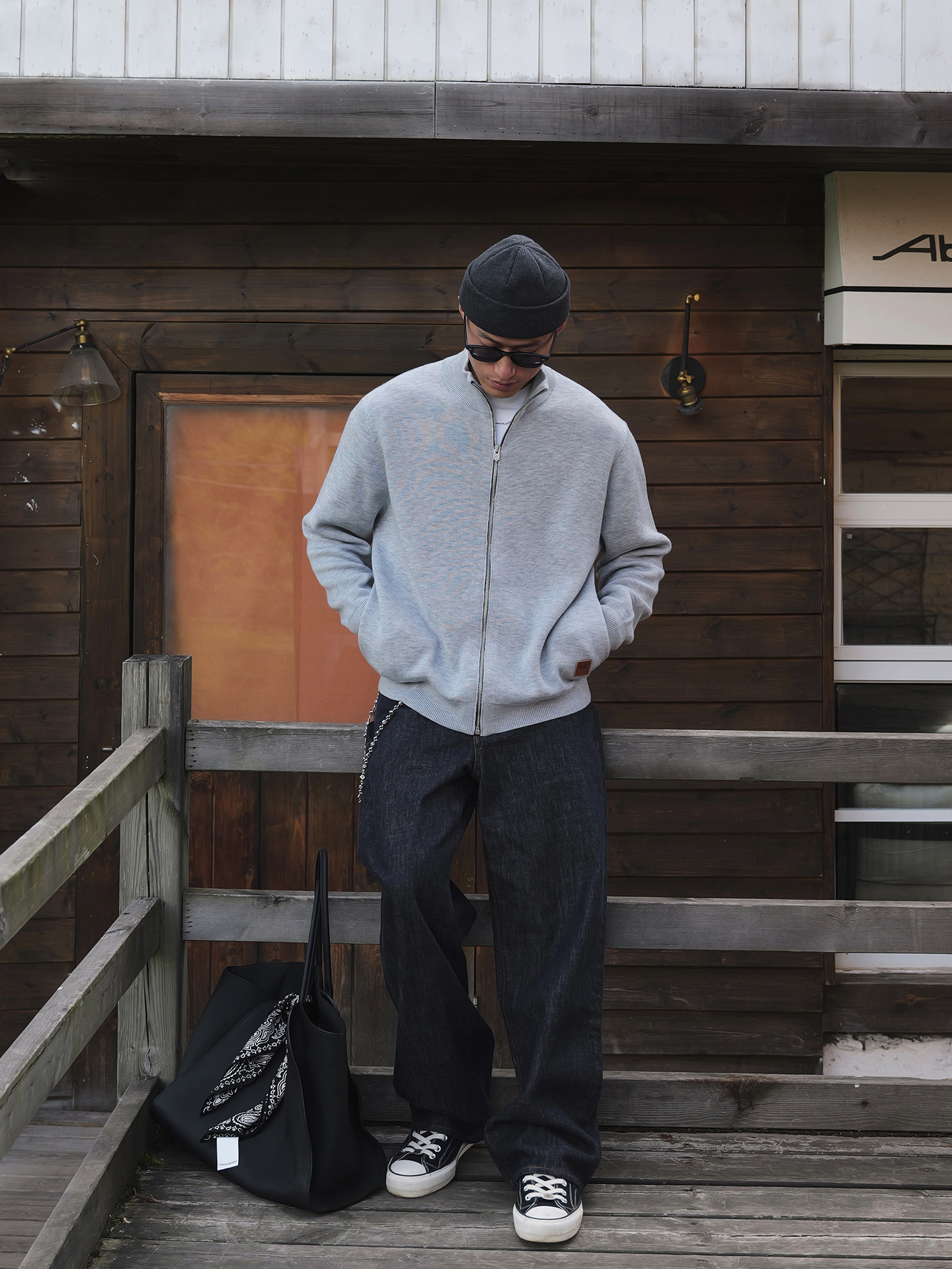 Unbent 25 A/W 羊毛混紡純色立領外套